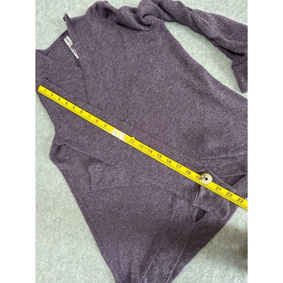 Gilligan & O’Malley Heathered Purple Cascading Open Front Cardigan Sweater XS/S - Picture 9 of 11